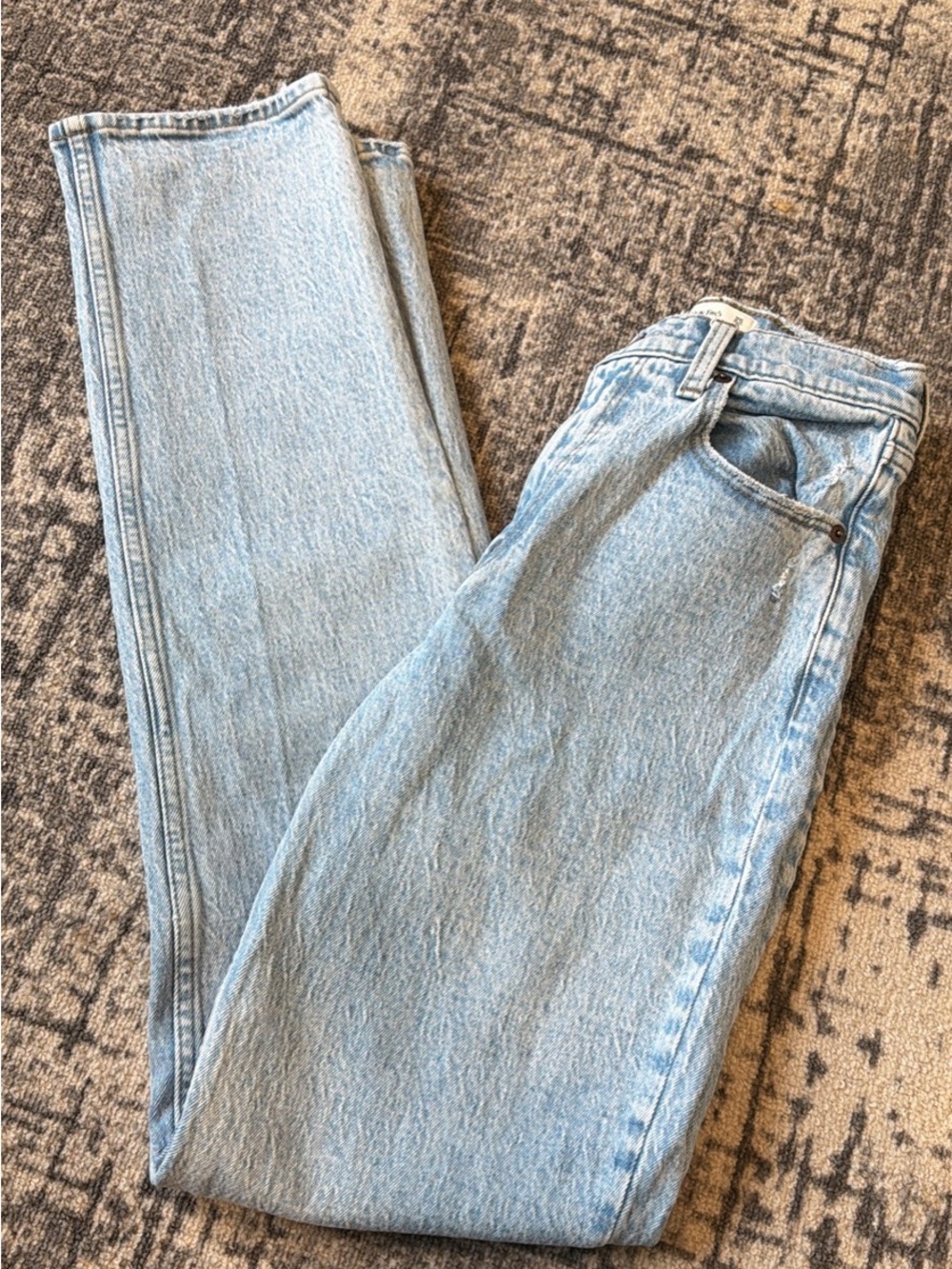 Abercrombie Light Blue Women's High-Rise Straight Jeans